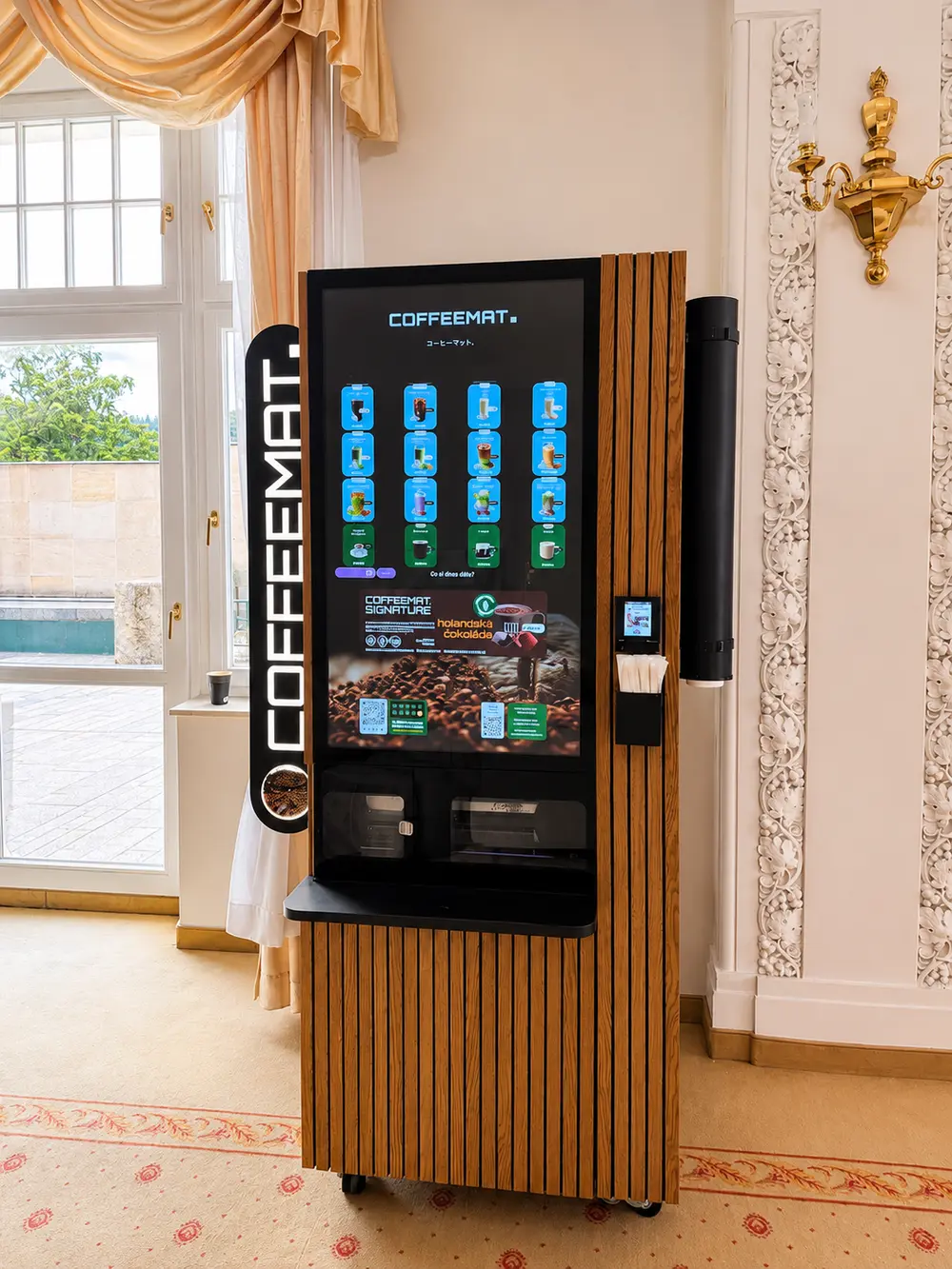 Ukázka MatchaMat kiosku u zákazníka